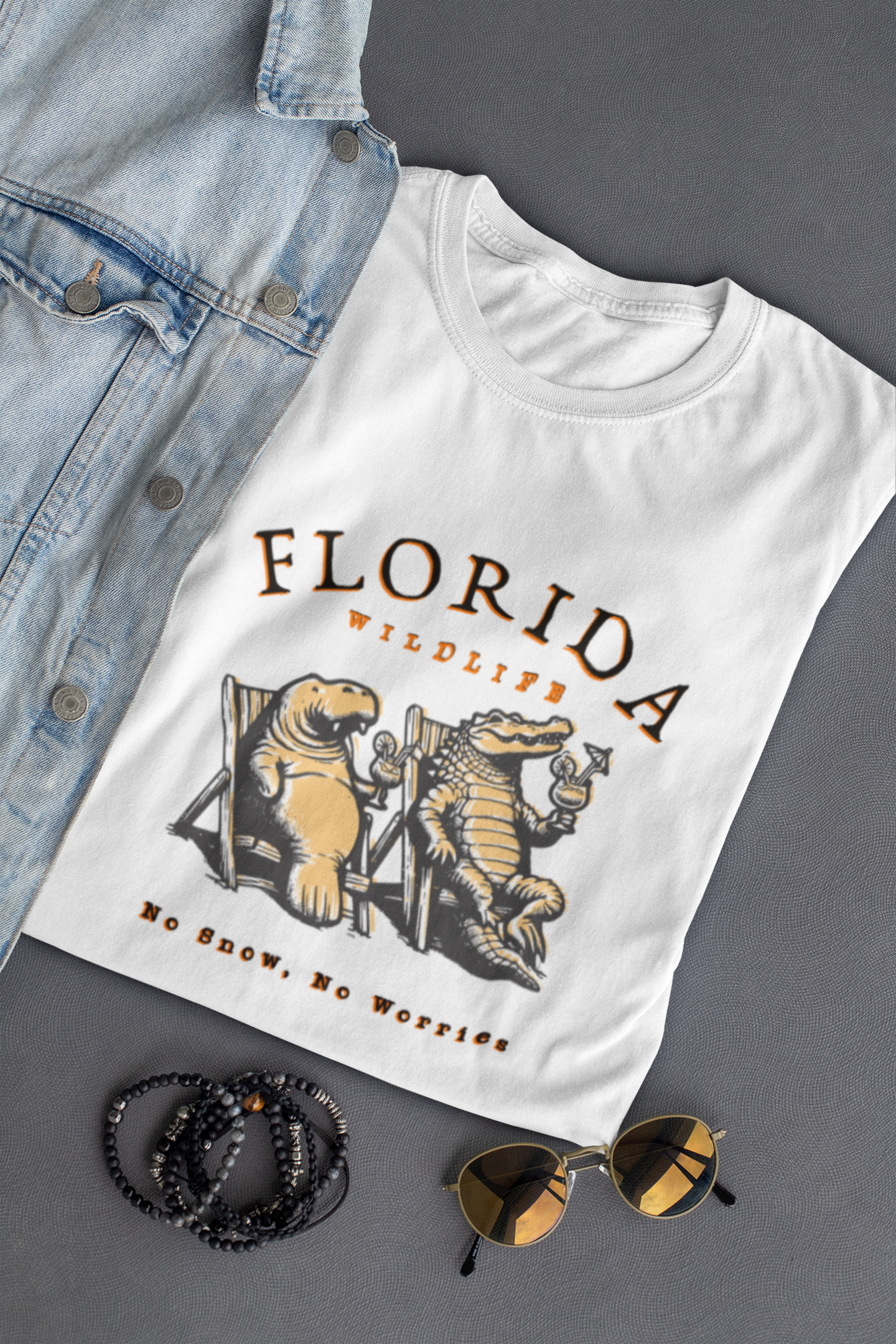 Florida No Snow No Worries Jersey Short Sleeve Tee