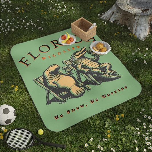 Florida No Snow No Worries Picnic Blanket