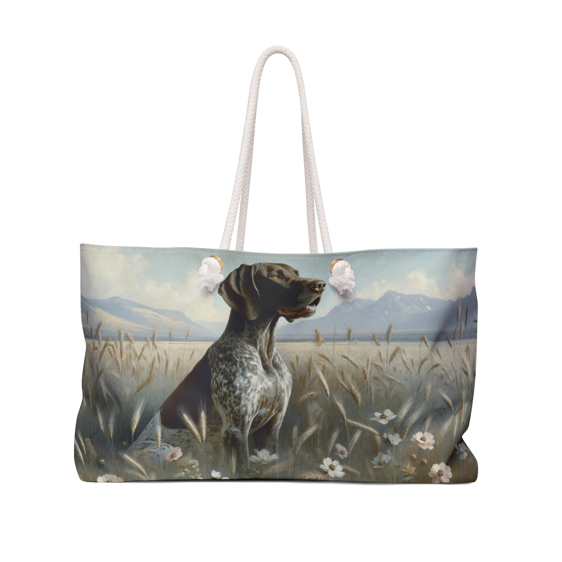 German Shorthaired Pointer GSP Dog Field of Flowers Weekender Bag