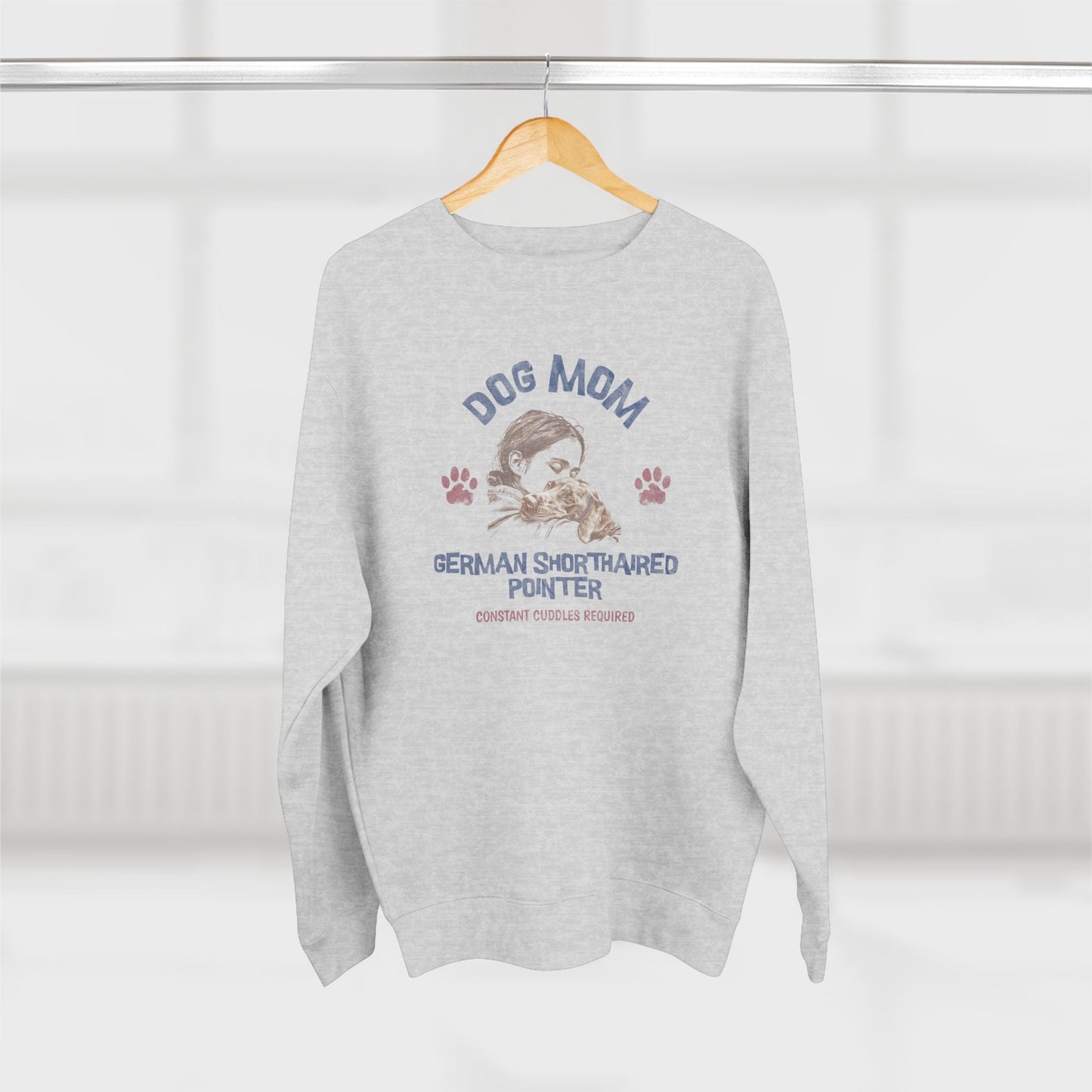 German Shorthaired Pointer GSP Dog Mom v1 Premium Crewneck Sweatshirt