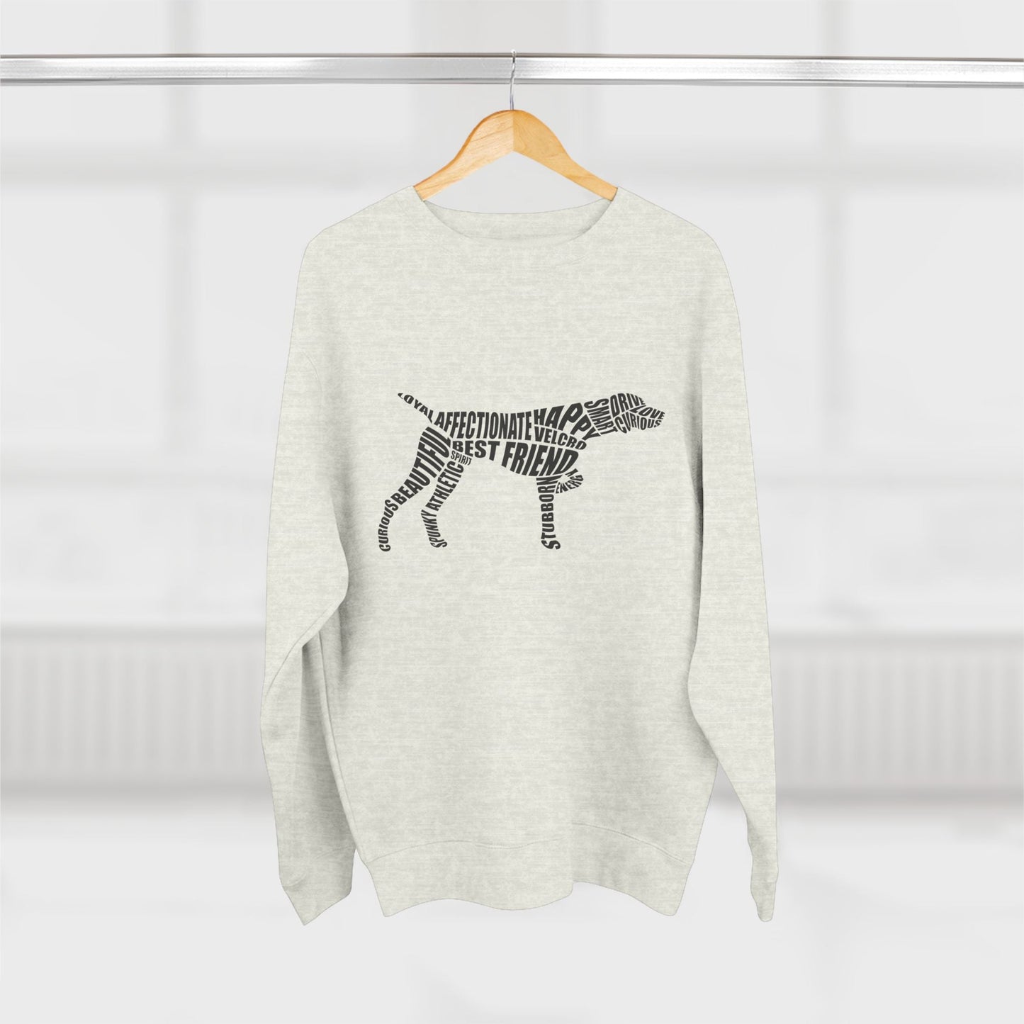 German Shorthaired Pointer GSP Dog Word Art Premium Crewneck Sweatshirt