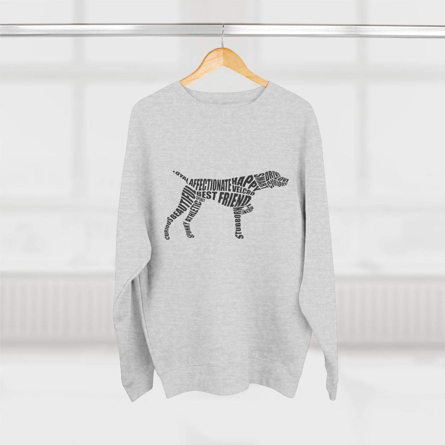 German Shorthaired Pointer GSP Dog Word Art Premium Crewneck Sweatshirt