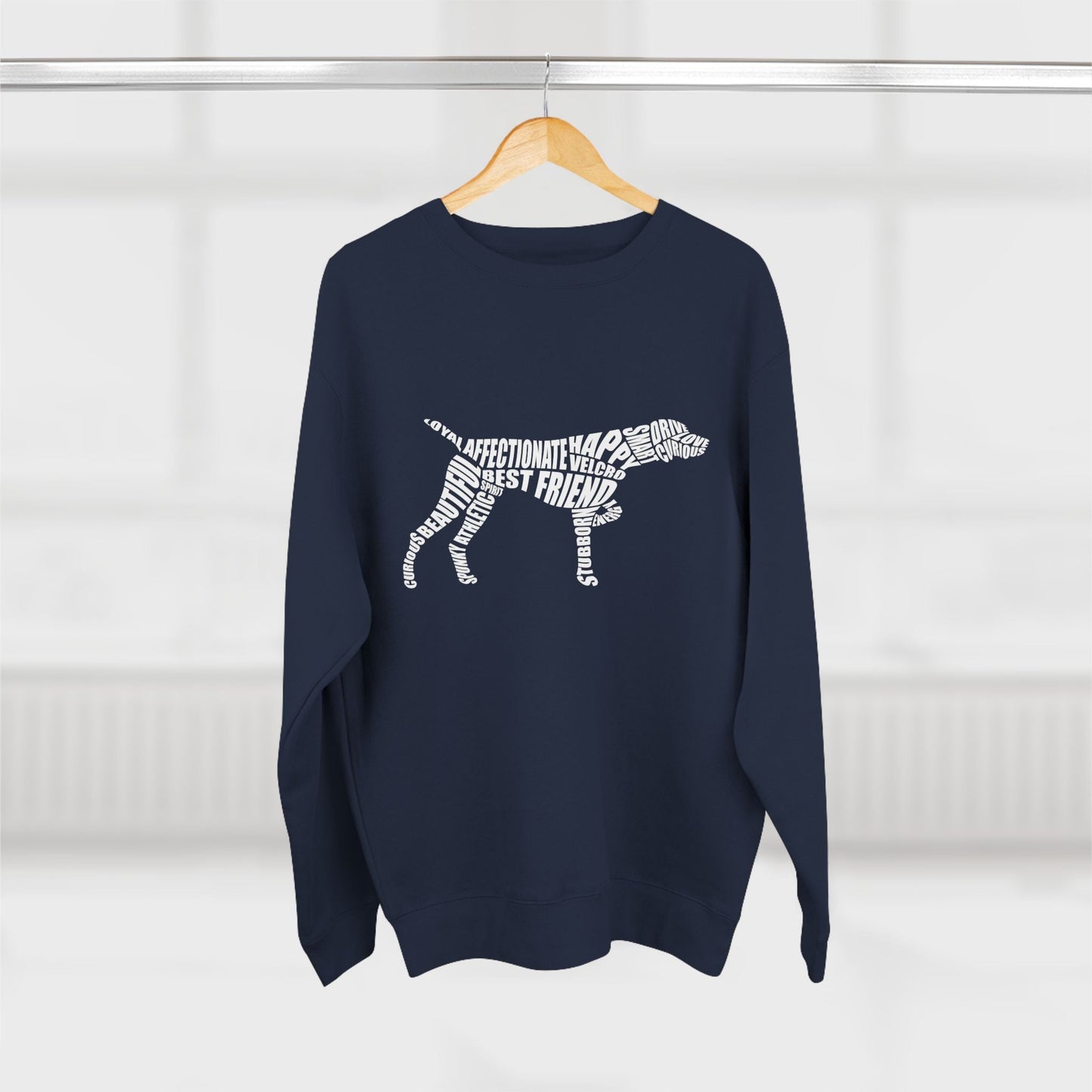 German Shorthaired Pointer GSP Dog Word Art Premium Crewneck Sweatshirt