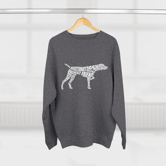 German Shorthaired Pointer GSP Dog Word Art Premium Crewneck Sweatshirt