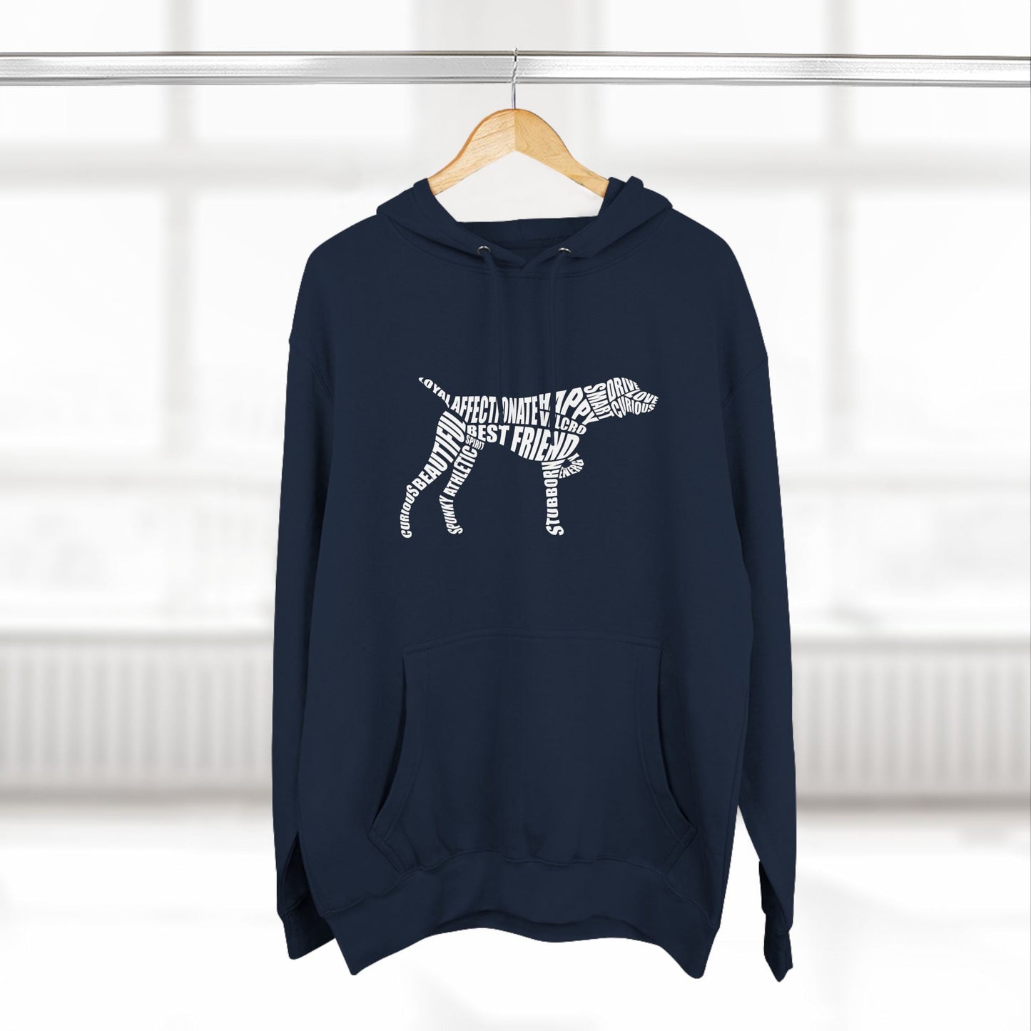 German Shorthaired Pointer GSP Dog Word Art Premium Fleece Hoodie