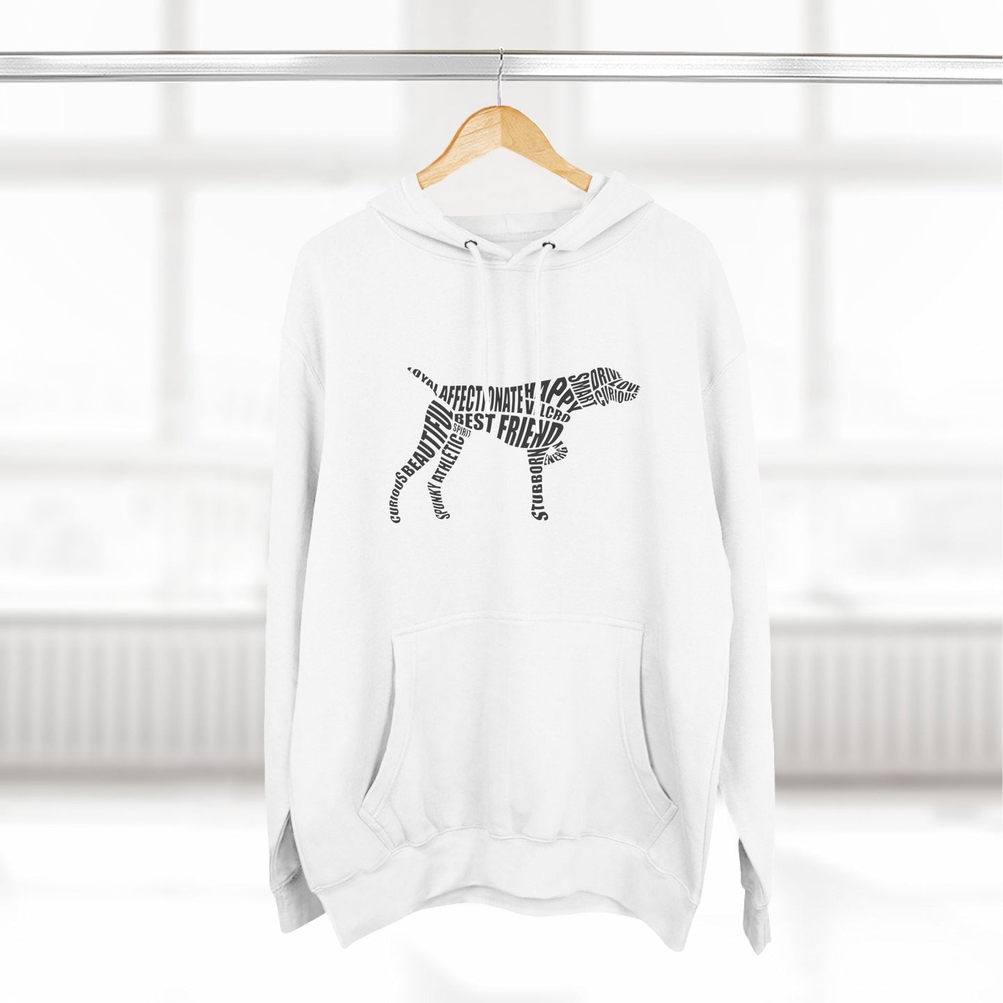 German Shorthaired Pointer GSP Dog Word Art Premium Fleece Hoodie