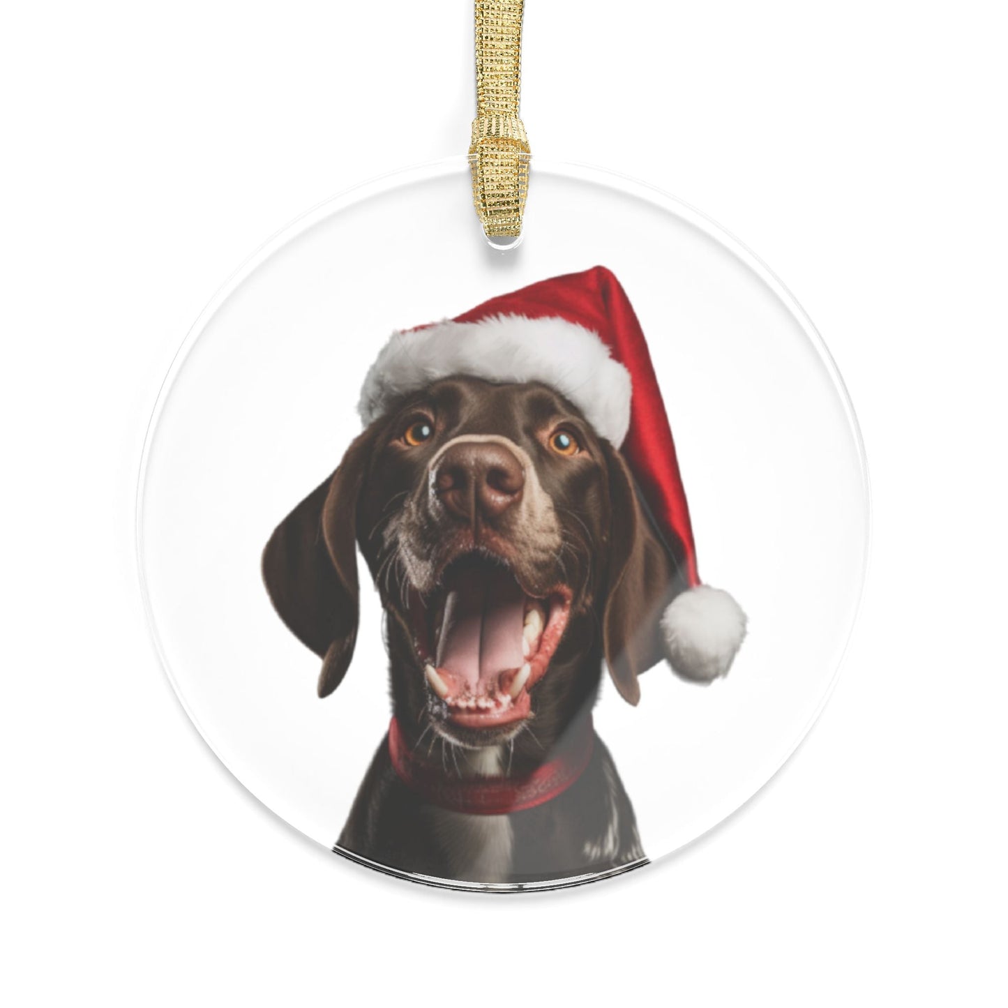 German Shorthaired Pointer GSP Santa Dog Acrylic Ornaments