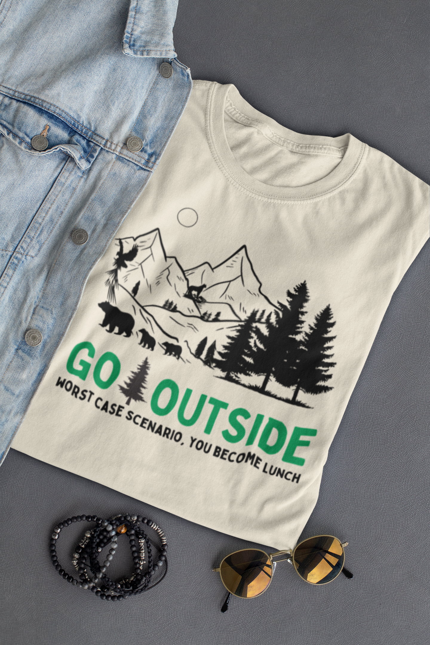 Go Outside or Become Lunch Jersey Short Sleeve Tee