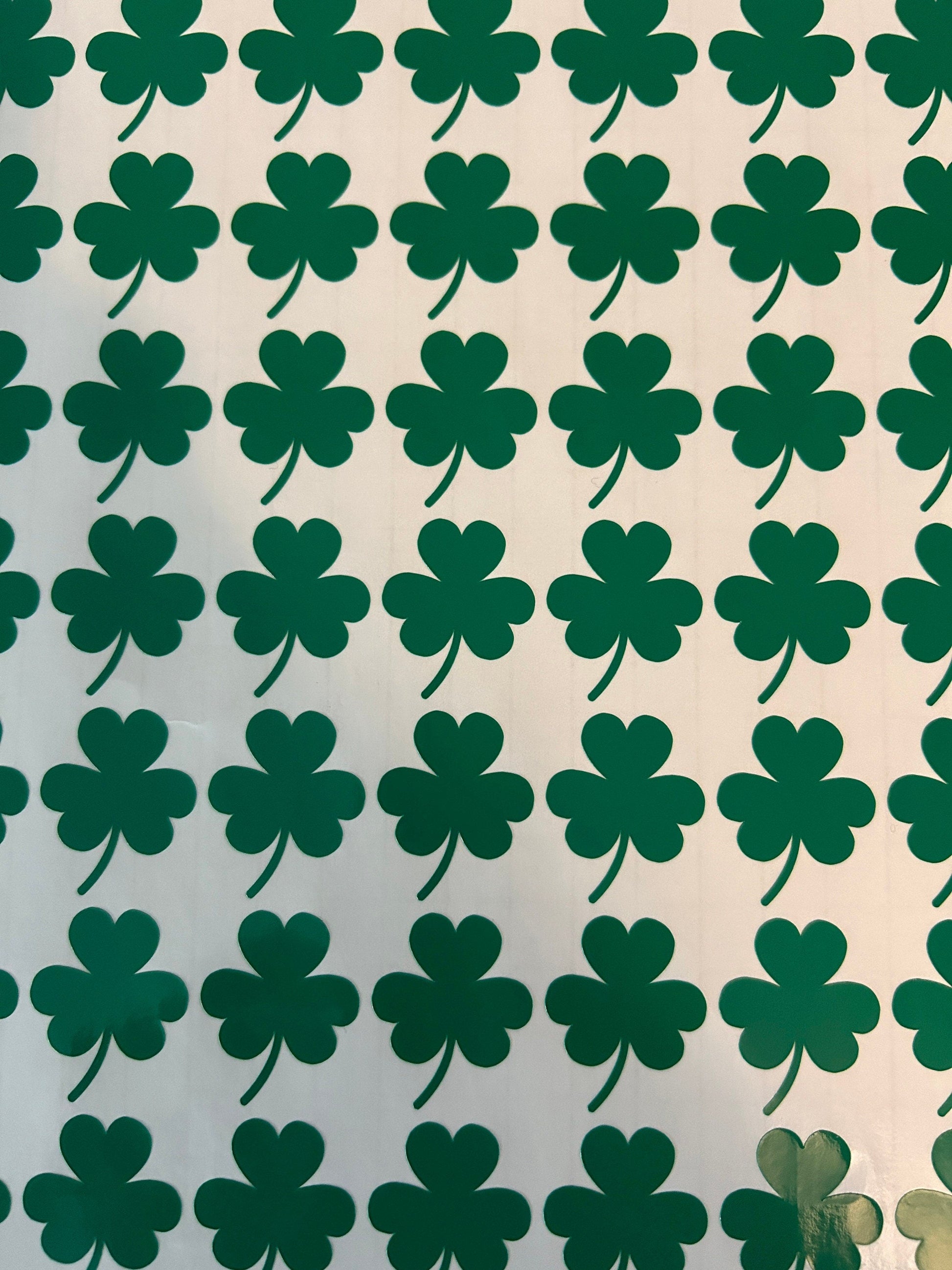 Green Shamrock 1" Vinyl Stickers