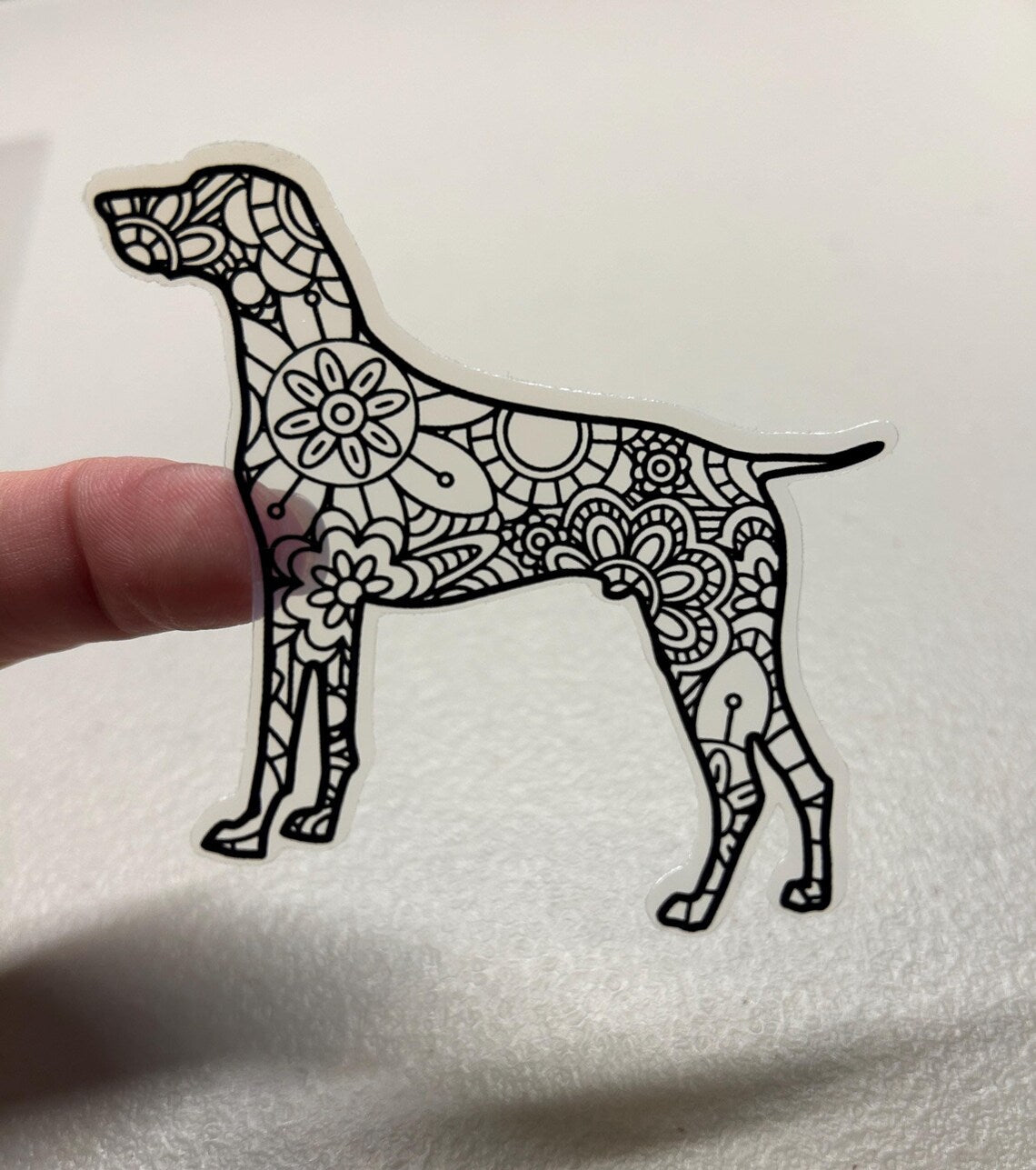 Henna Style German Shorthaired Pointer GSP Dog Translucent Vinyl Stickers