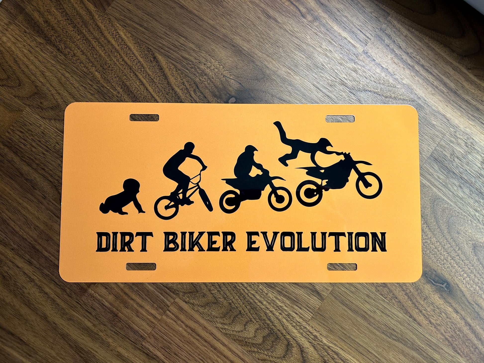 Dirt Bike Evolution Vanity License Plate