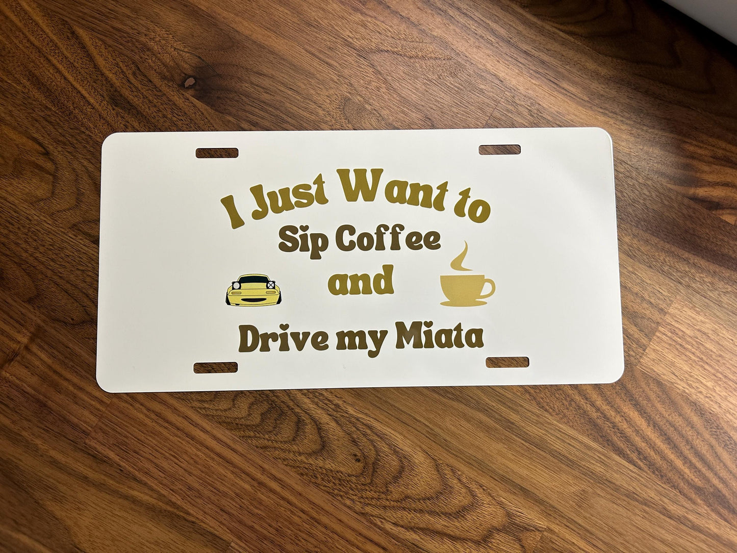 Miatas and Coffee Vanity License Plate