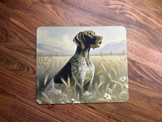 German Shorthaired Pointer GSP Dog Field of Flowers Mouse Pad