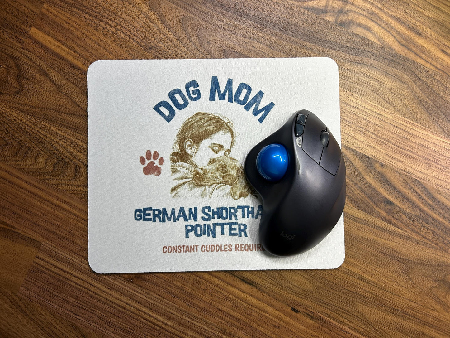 German Shorthaired Pointer GSP Dog Mom v1 Mouse Pad