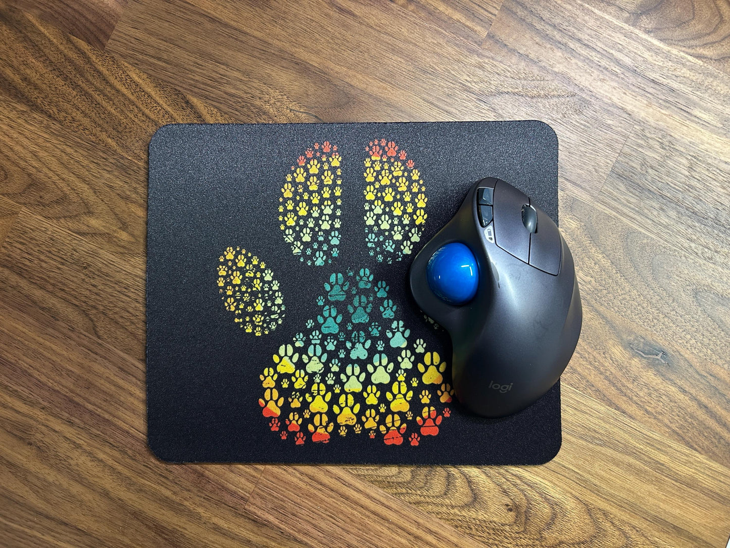 Colorful Dog Paw Mouse Pad