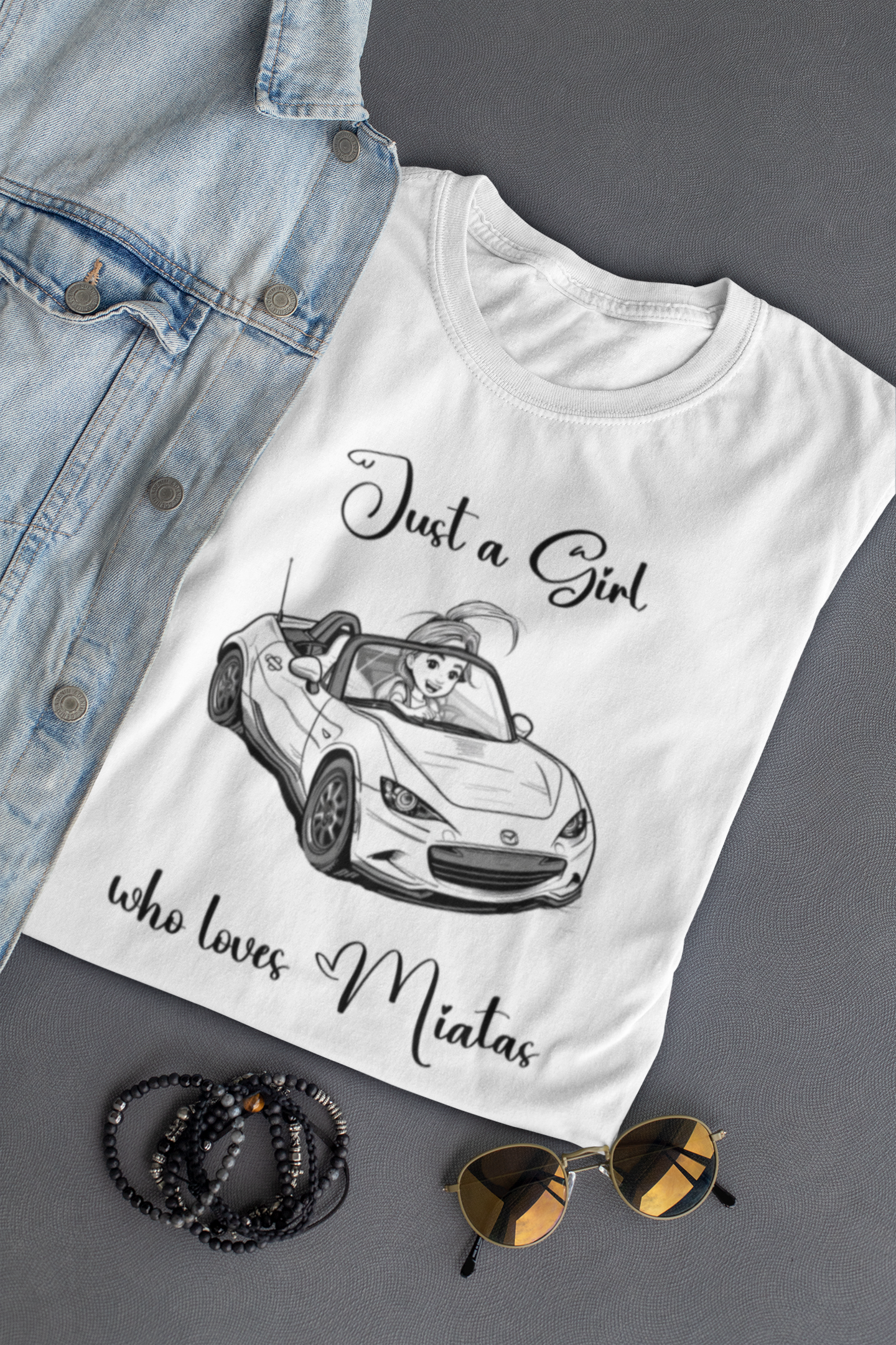 Just a Girl Who Loves Miatas Jersey Short Sleeve Tee