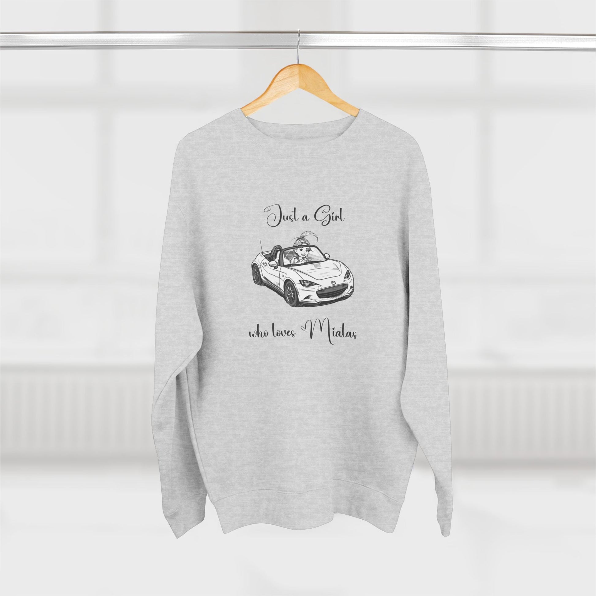 Just a Girl Who Loves Miatas Premium Crewneck Sweatshirt