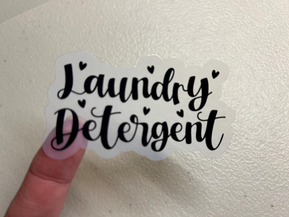 Laundry Detergent Household Label Translucent Vinyl Sticker