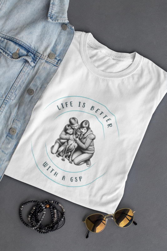 Life is Better with a German Shorthaired Pointer GSP Dog Jersey Short Sleeve Tee