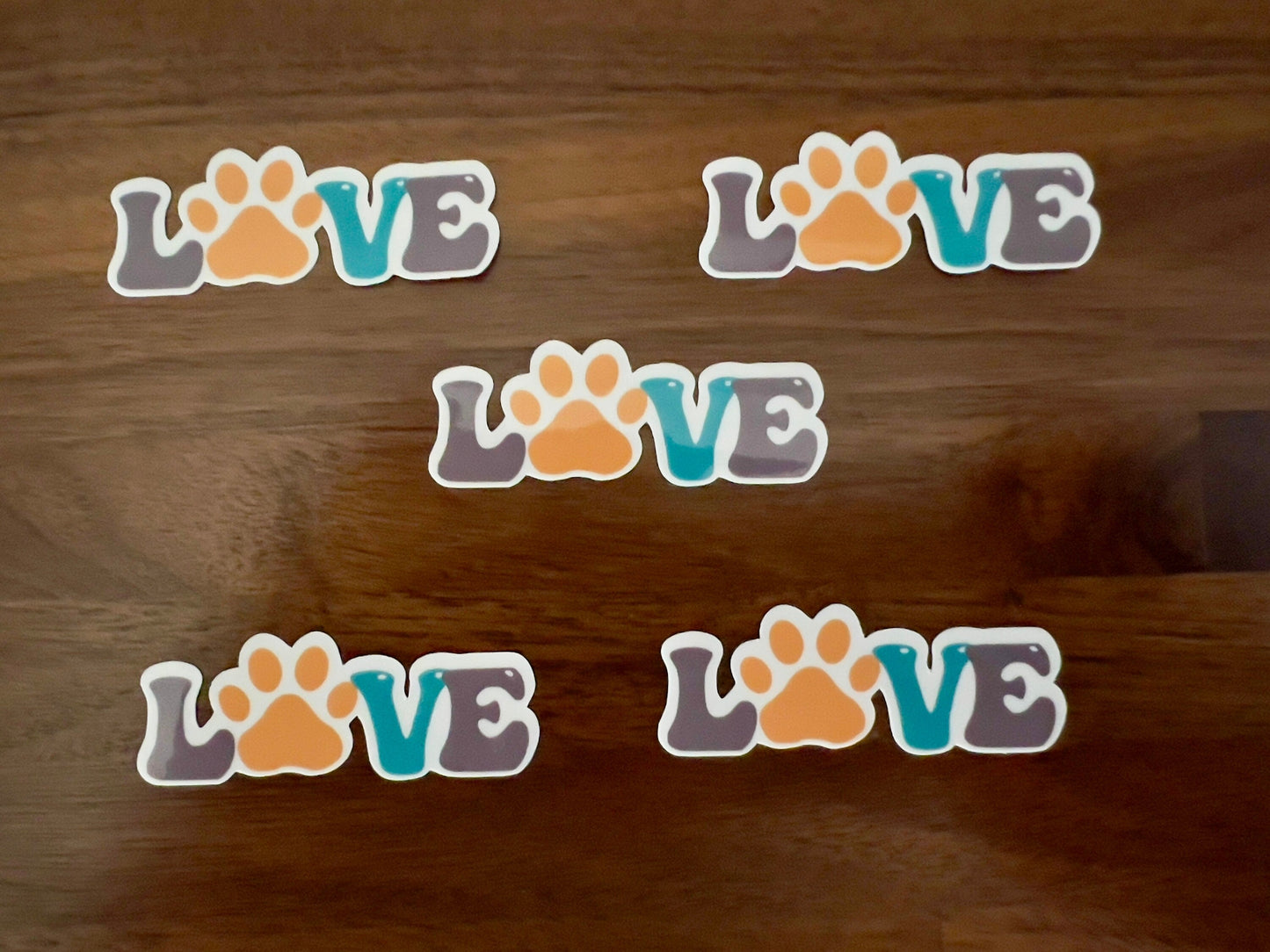 Love Paw Dog Laminated Vinyl Sticker