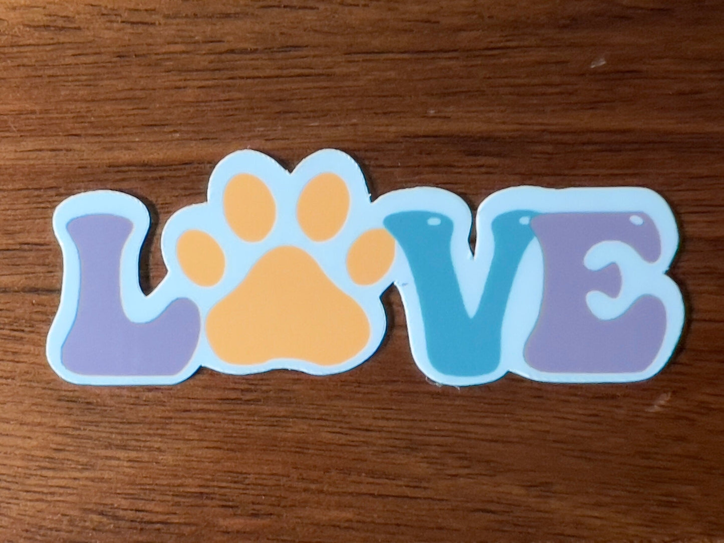 Love Paw Dog Laminated Vinyl Sticker