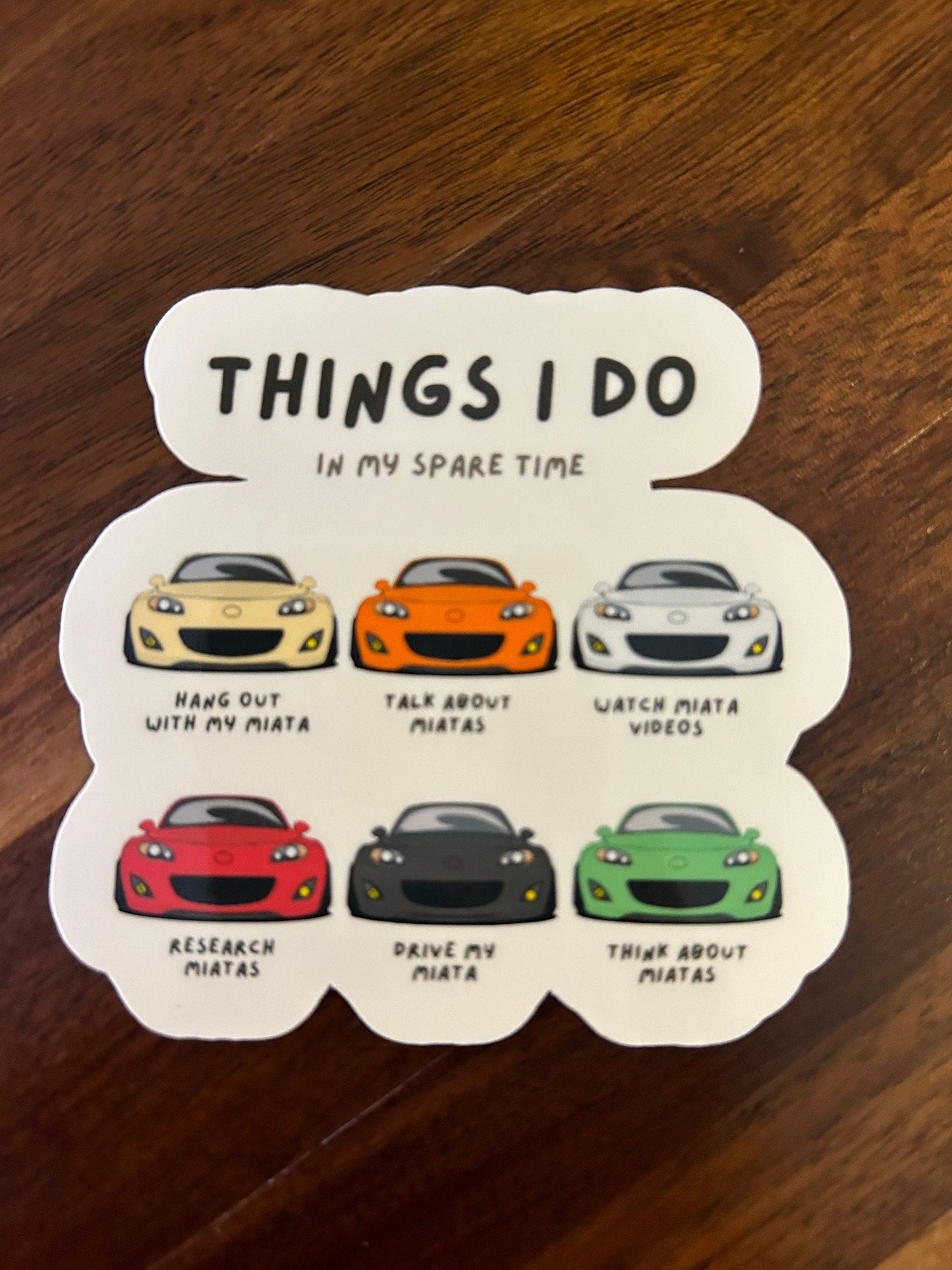 Miatas in my Spare Time NC Laminated Vinyl Stickers