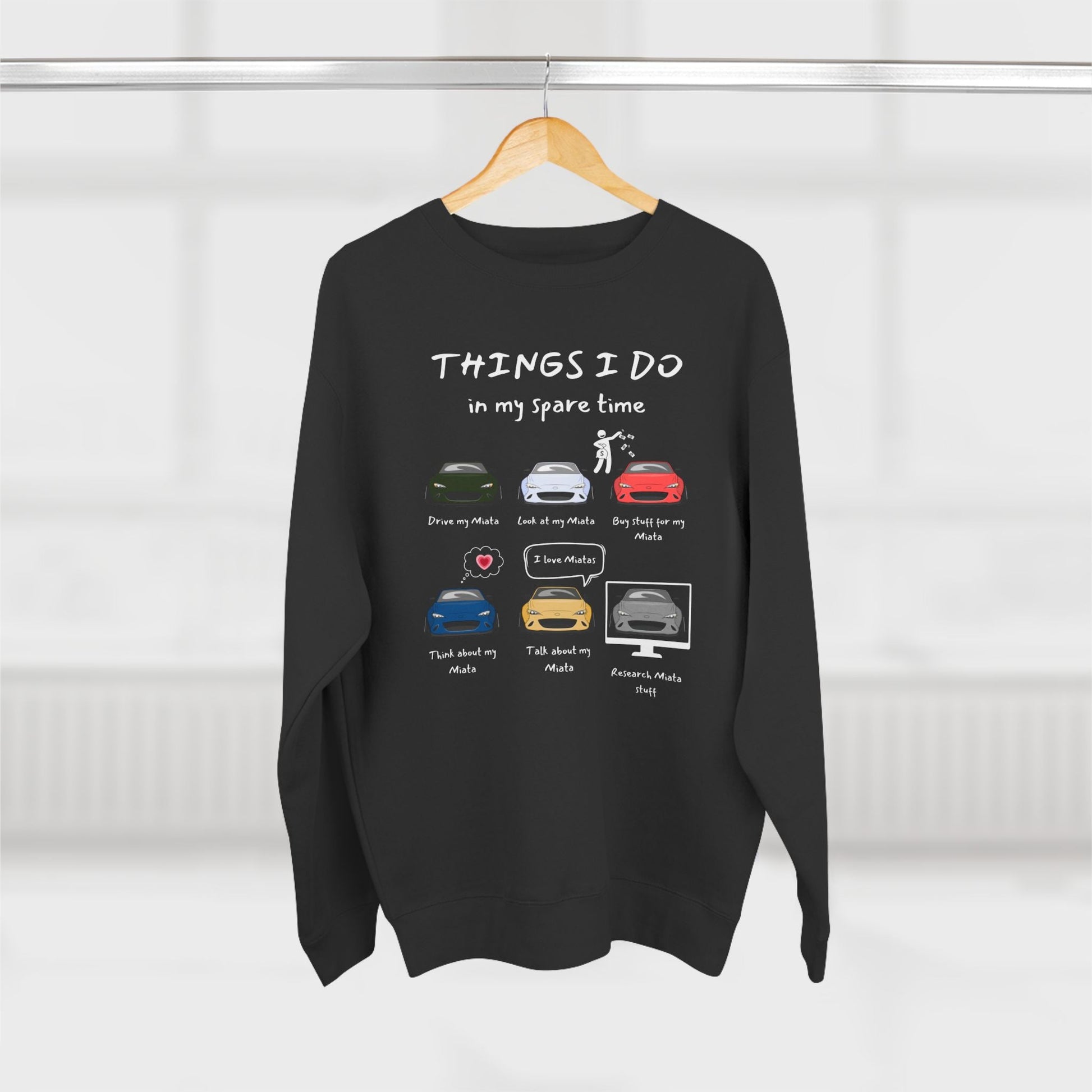 Miatas in my Spare Time ND v2 Premium Crewneck Sweatshirt