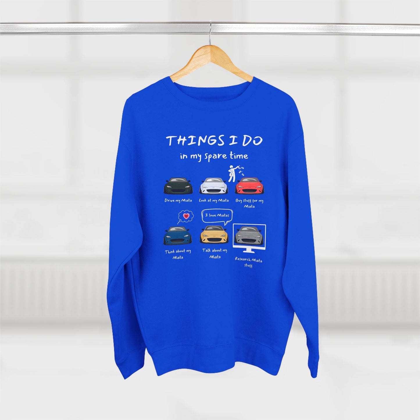 Miatas in my Spare Time ND v2 Premium Crewneck Sweatshirt