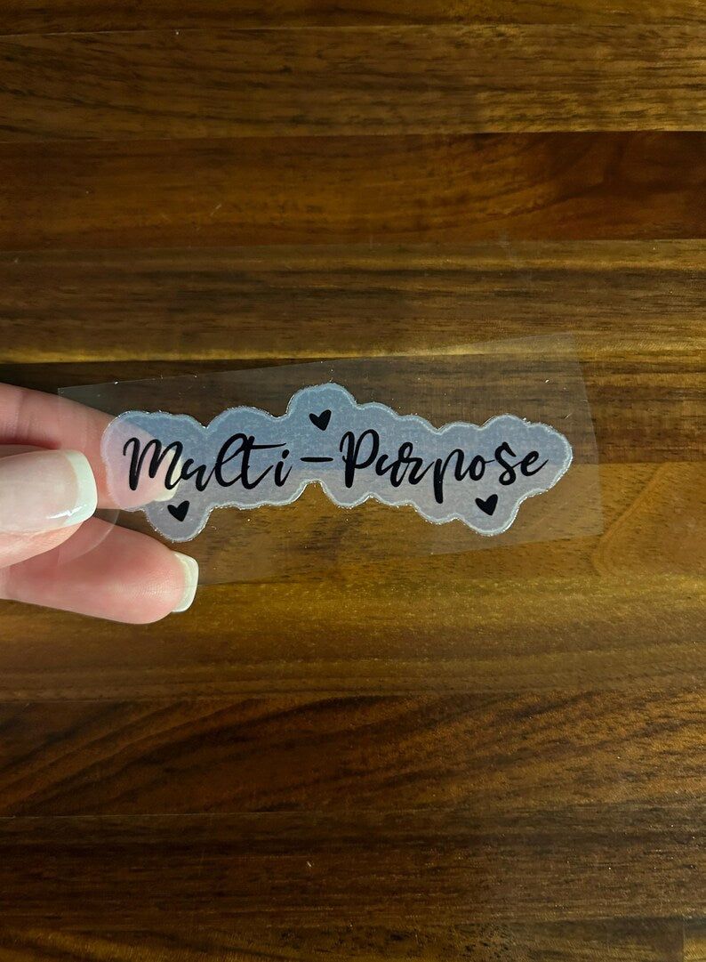 Multi-Purpose Household Label Translucent Vinyl Sticker