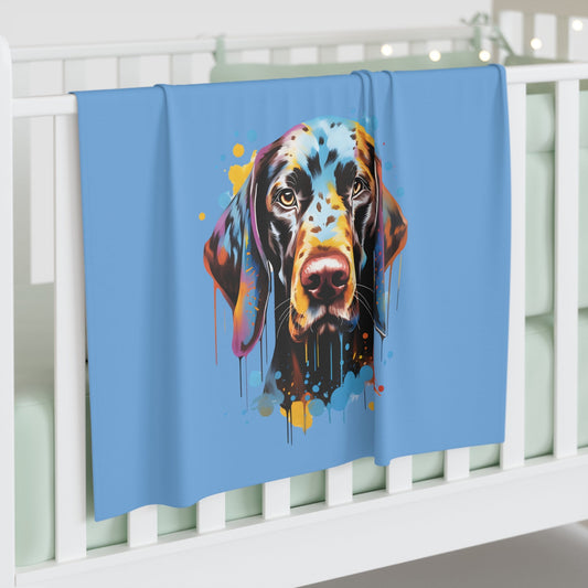 Painted German Shorthaired Pointer GSP Dog Baby Swaddle Blanket