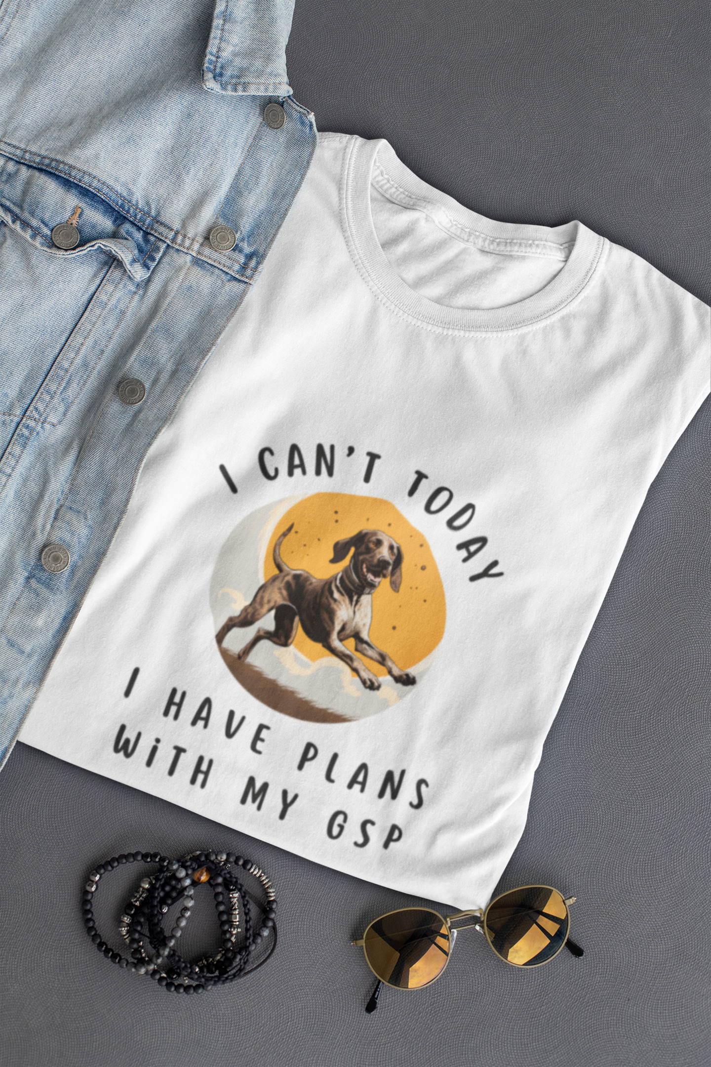 Plans with my German Shorthaired Pointer GSP Dog Jersey Short Sleeve Tee