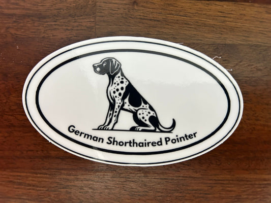 Sitting German Shorthaired Pointer GSP Dog Car UV Laminated Vinyl Stickers