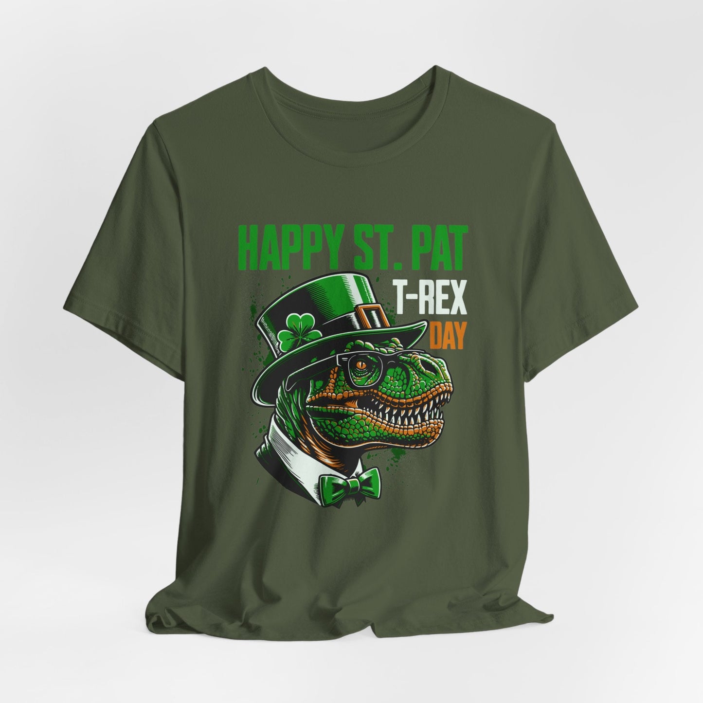 St. Patrick's Day T-Rex Dinosaur Jersey Short Sleeve Tee