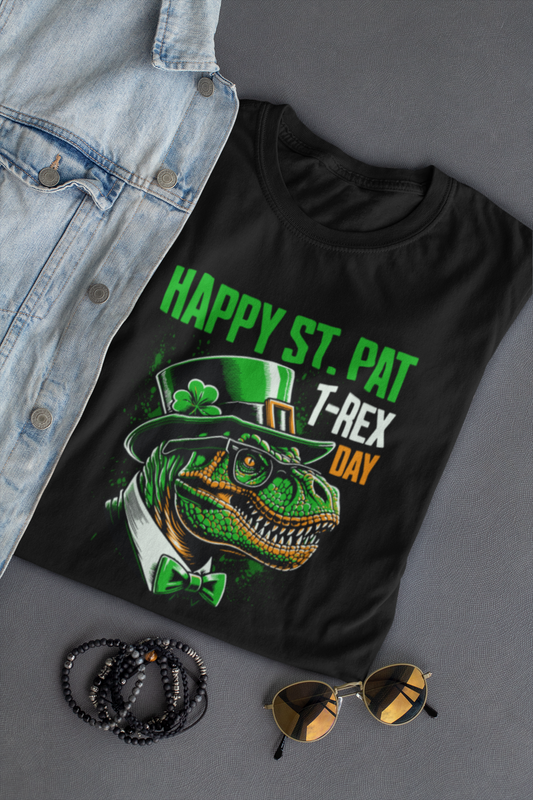 St. Patrick's Day T-Rex Dinosaur Jersey Short Sleeve Tee