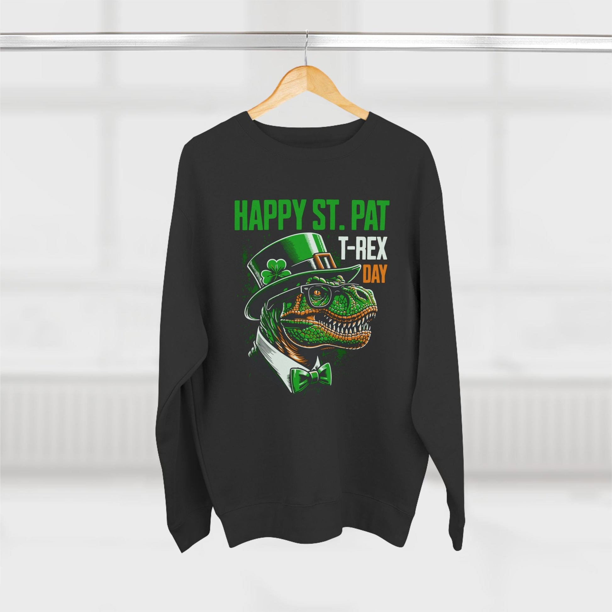 St. Patrick's Day T-Rex Dinosaur Premium Crewneck Sweatshirt