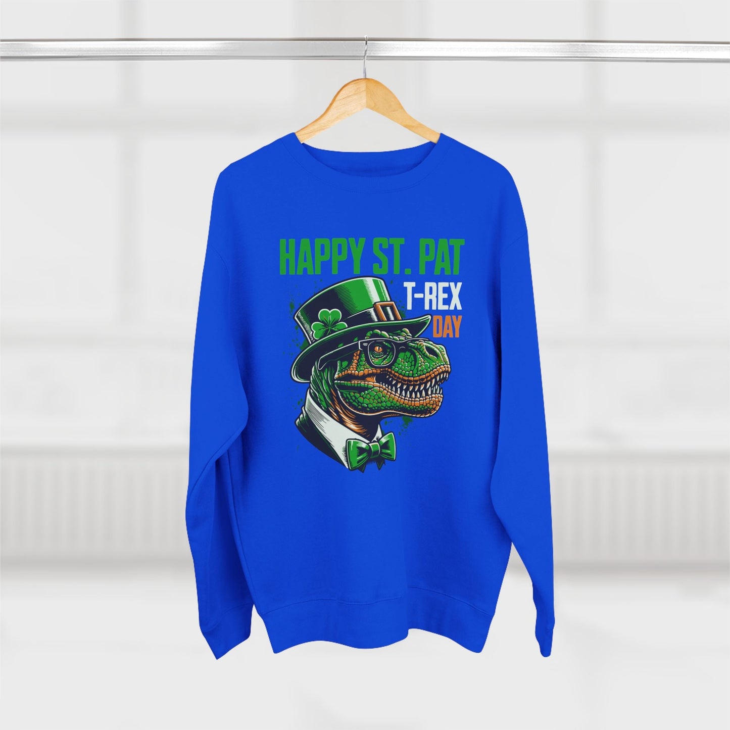 St. Patrick's Day T-Rex Dinosaur Premium Crewneck Sweatshirt