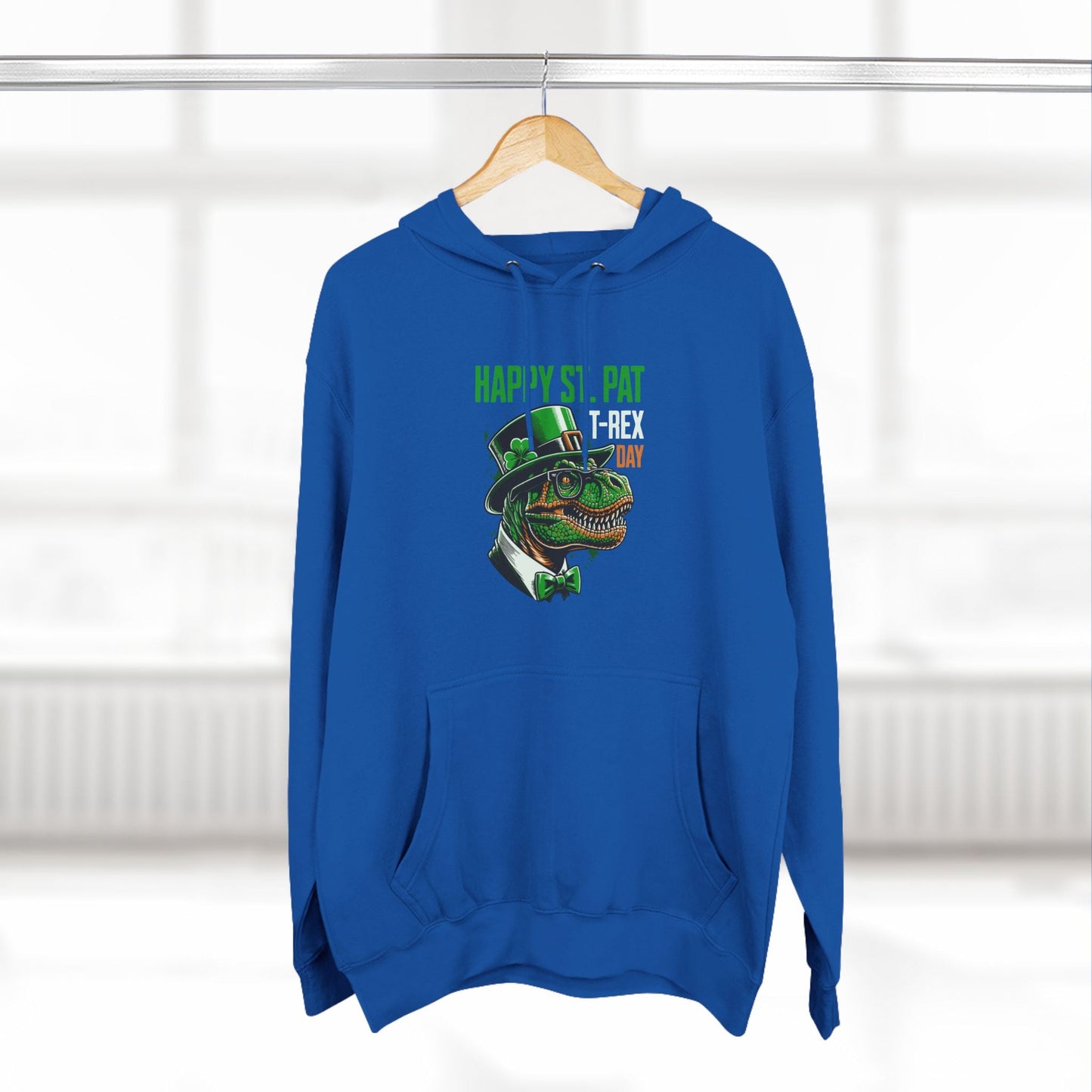 St. Patrick's Day T-Rex Dinosaur Premium Fleece Hoodie