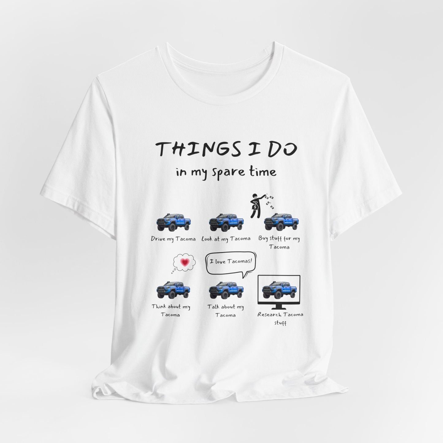 Tacoma Trucks in my Spare Time (Blue Tacoma) Jersey Short Sleeve Tee