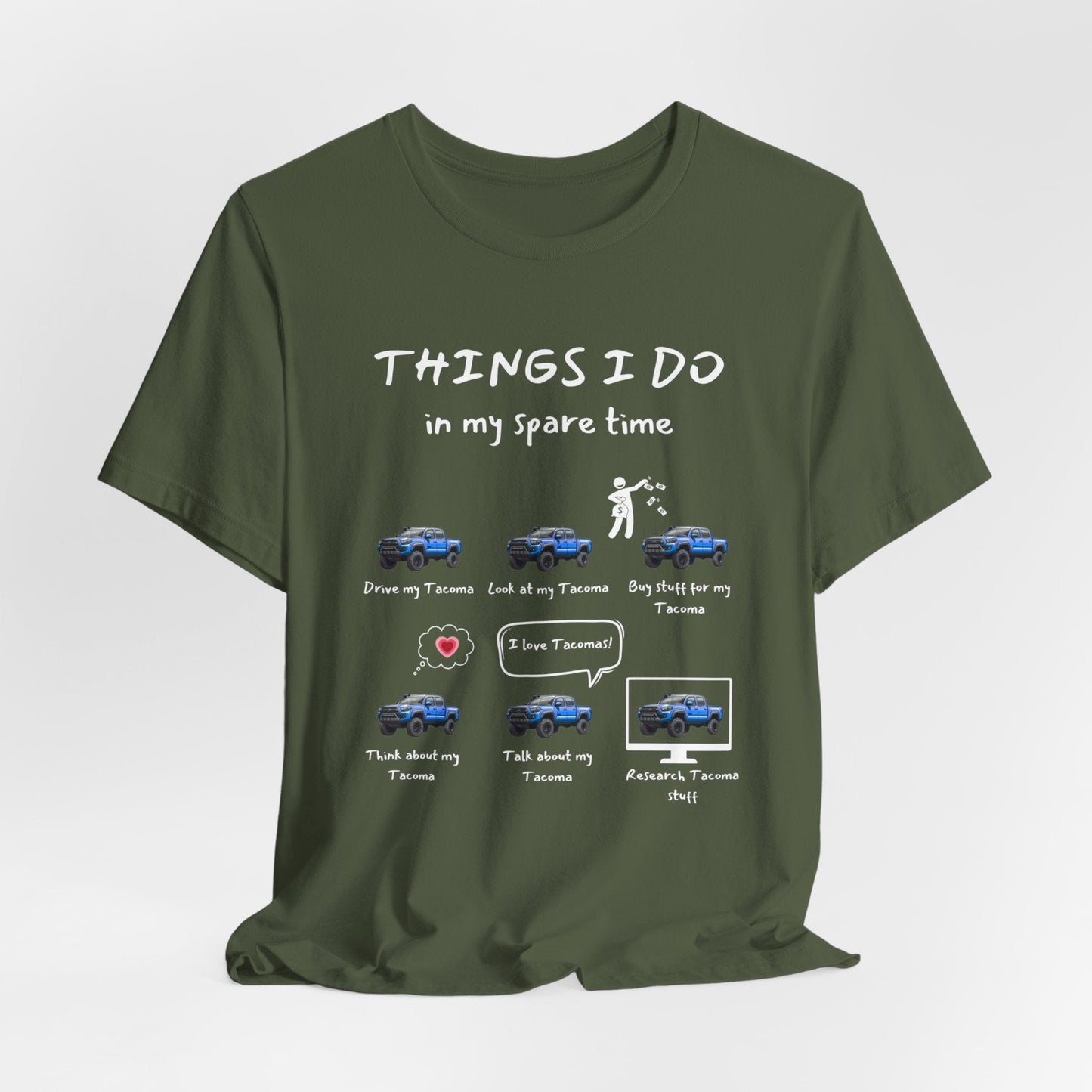 Tacoma Trucks in my Spare Time (Blue Tacoma) Jersey Short Sleeve Tee