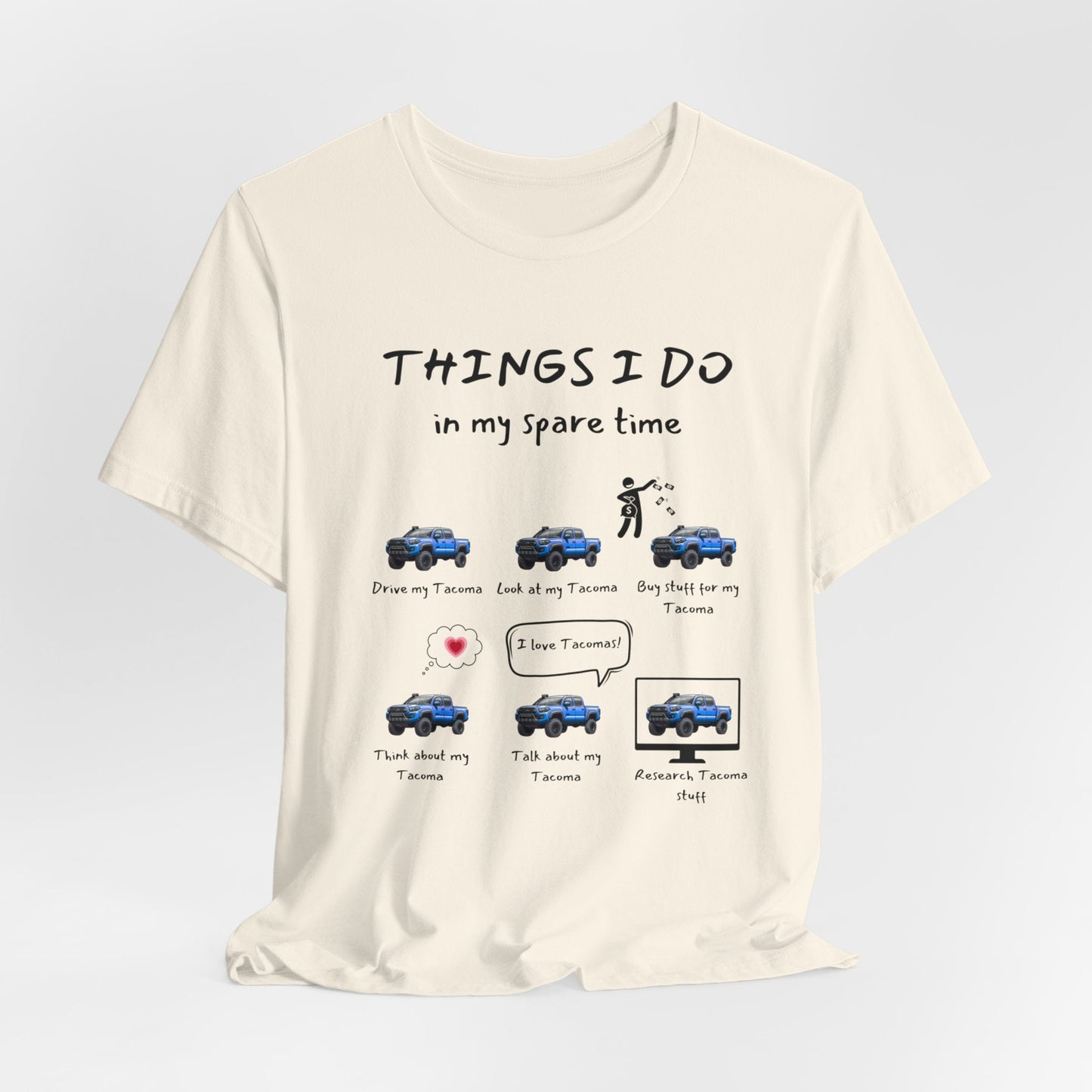 Tacoma Trucks in my Spare Time (Blue Tacoma) Jersey Short Sleeve Tee