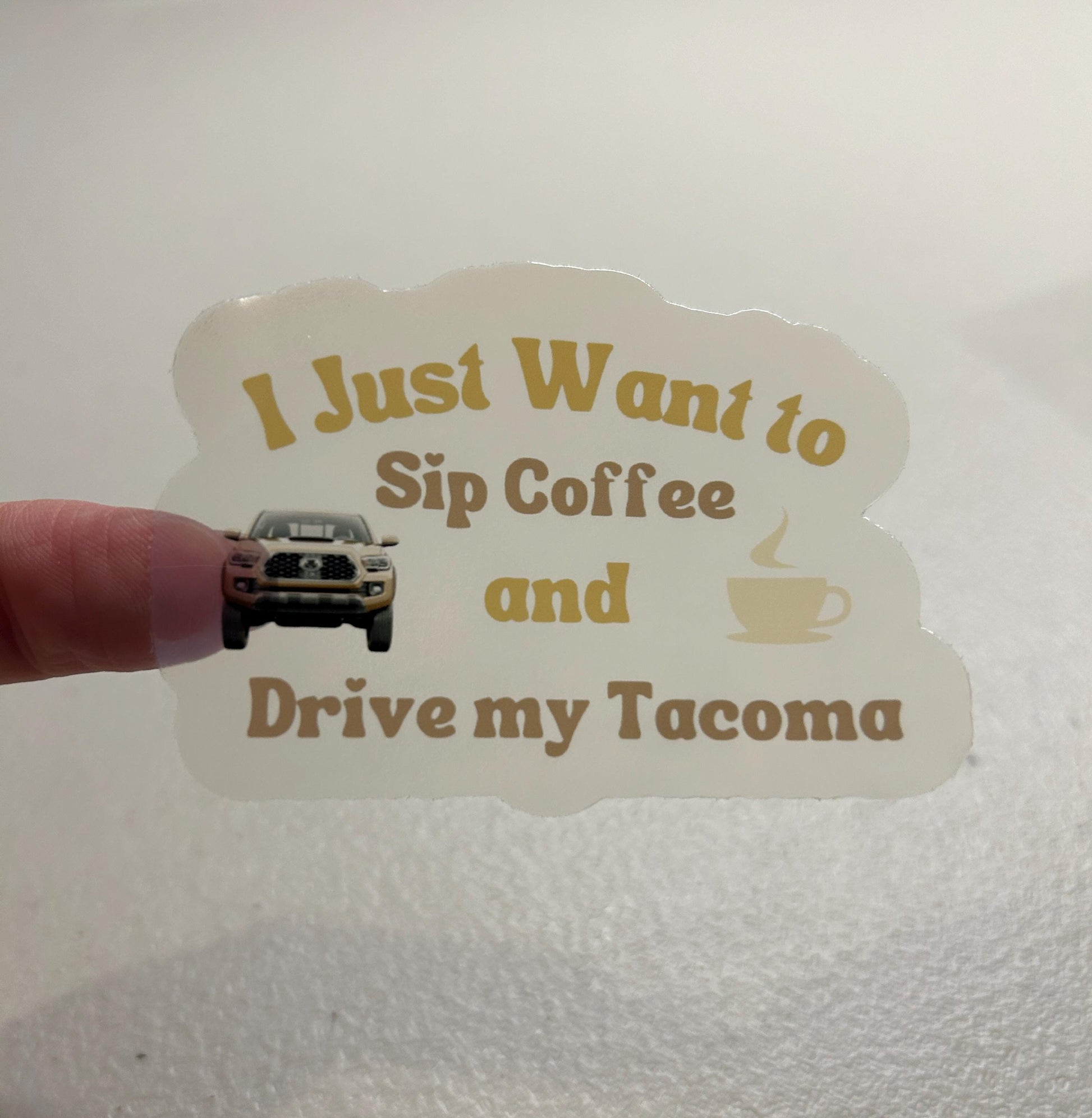 Tacomas and Coffee Translucent Vinyl Stickers