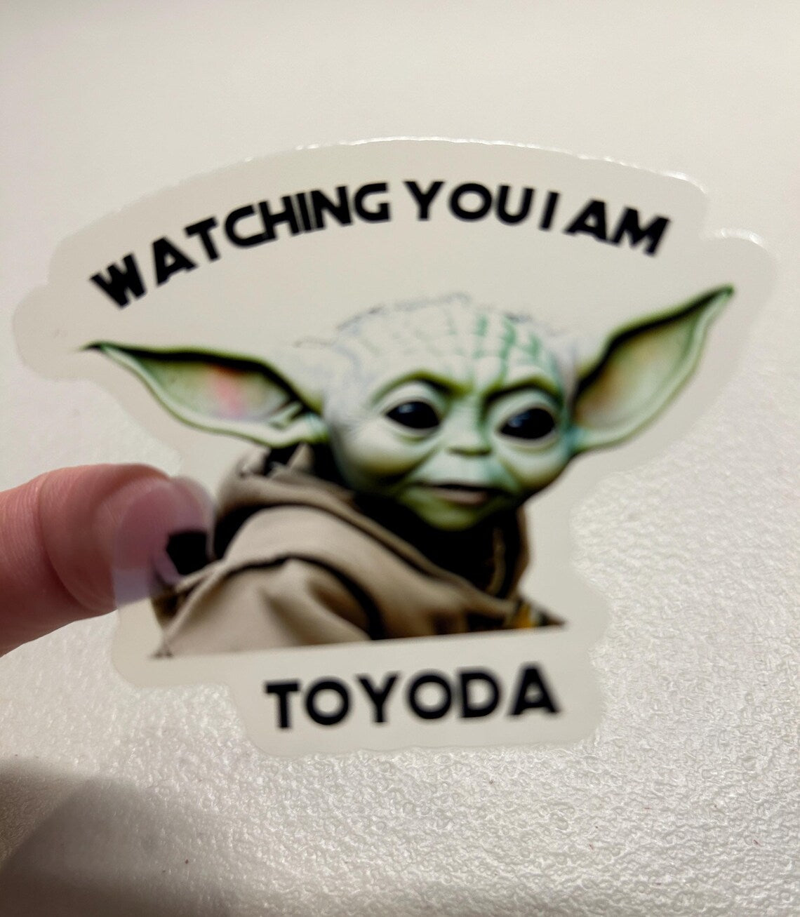 Toyoda Yoda Watching You I Am Translucent Vinyl Stickers