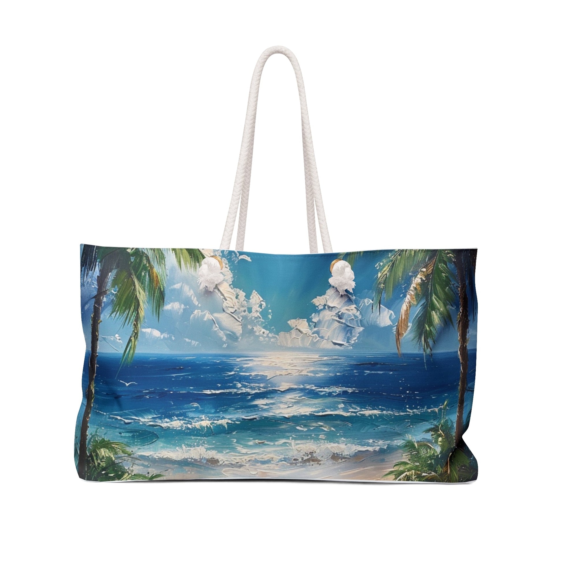 Tropical Beach Ocean Palm Trees Calming Weekender Bag