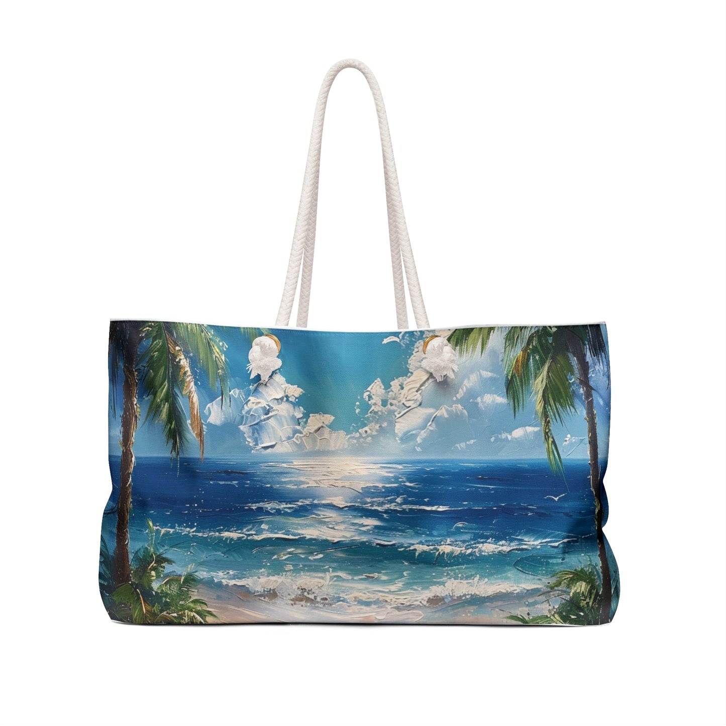 Tropical Beach Ocean Palm Trees Calming Weekender Bag