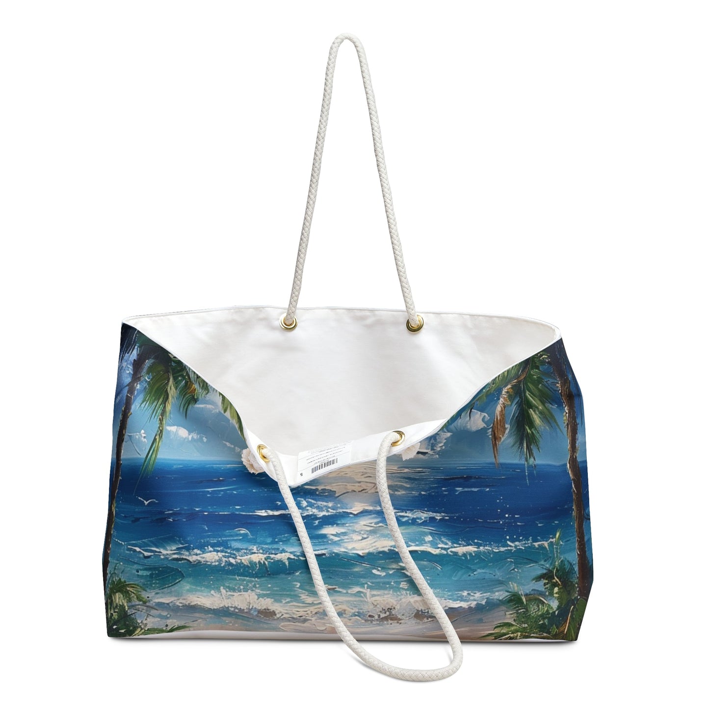 Tropical Beach Ocean Palm Trees Calming Weekender Bag