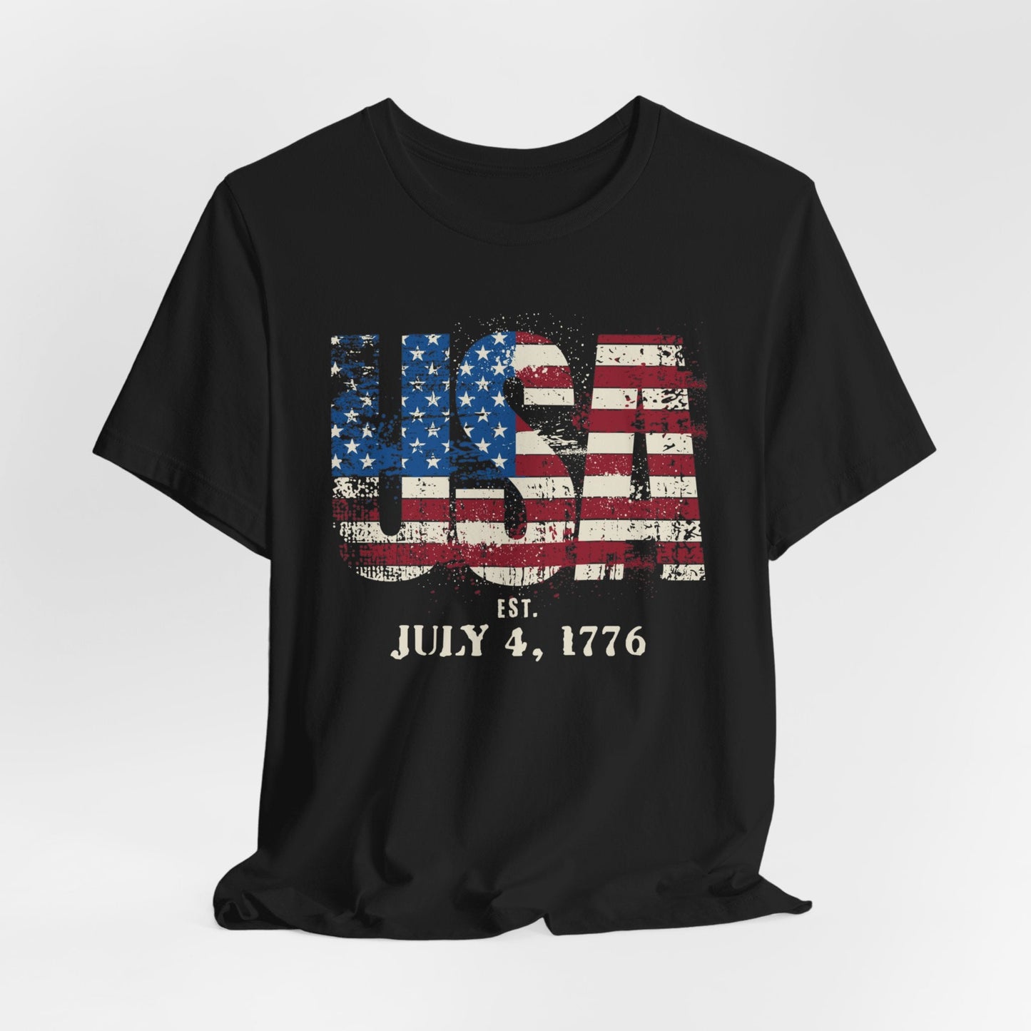 USA Flag July 4 Jersey Short Sleeve Tee