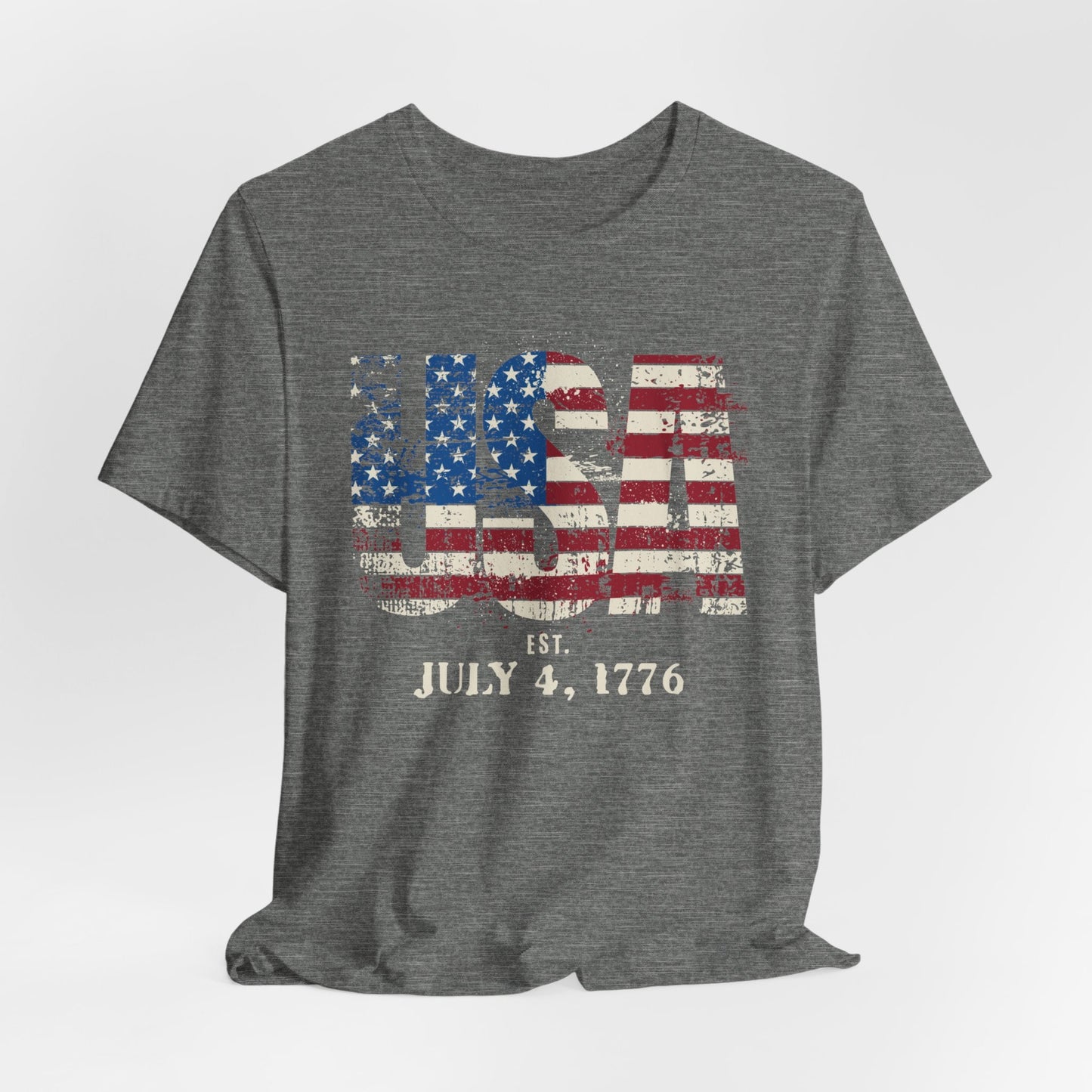 USA Flag July 4 Jersey Short Sleeve Tee