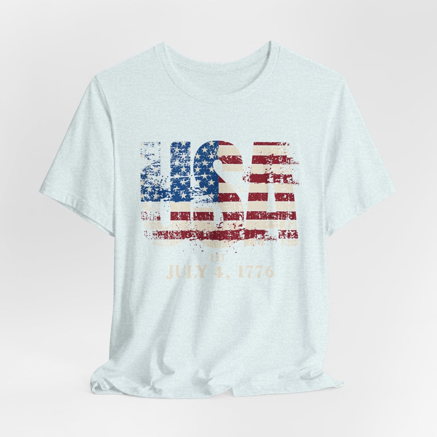 USA Flag July 4 Jersey Short Sleeve Tee