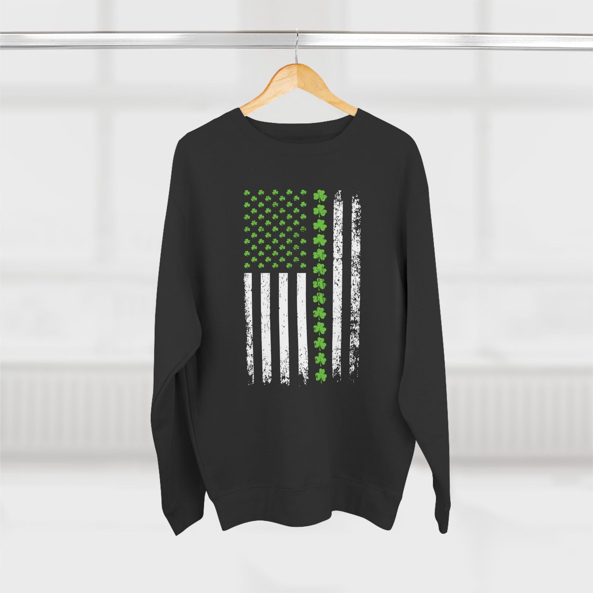 USA Flag St Patricks Day Irish Premium Crewneck Sweatshirt