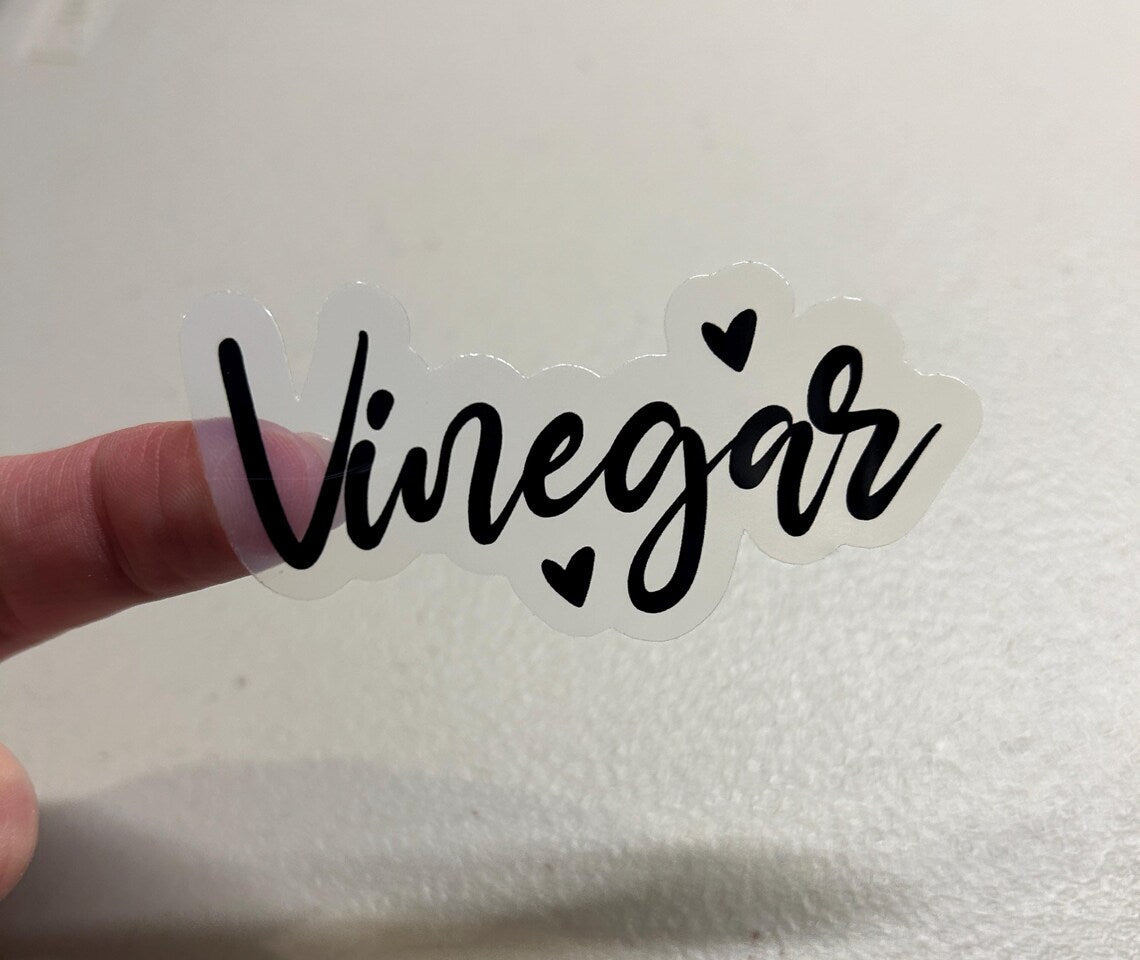 Vinegar Household Label Translucent Vinyl Sticker